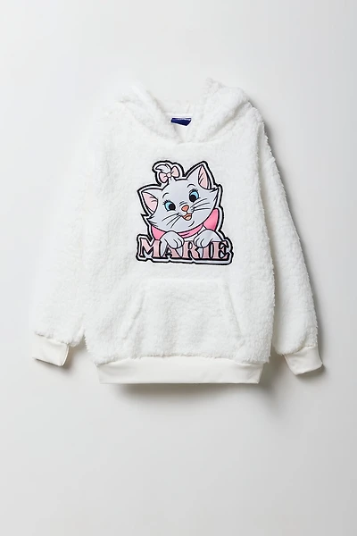 Girls Marie Twill Embroidered Sherpa Hoodie