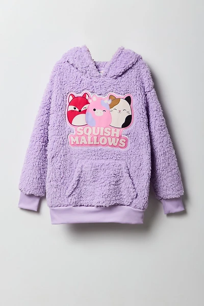 Girls Squishmallows Twill Embroidered Sherpa Hoodie