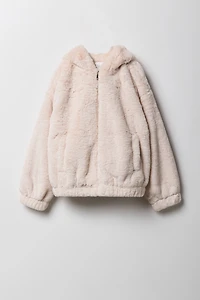 Blouson aviateur en similifourrure pour fille