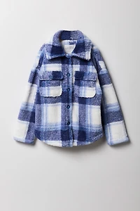 Surchemise en Sherpa à carreaux pour fille