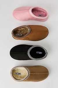 Girls Faux Suede Embroidered Slipper Booties