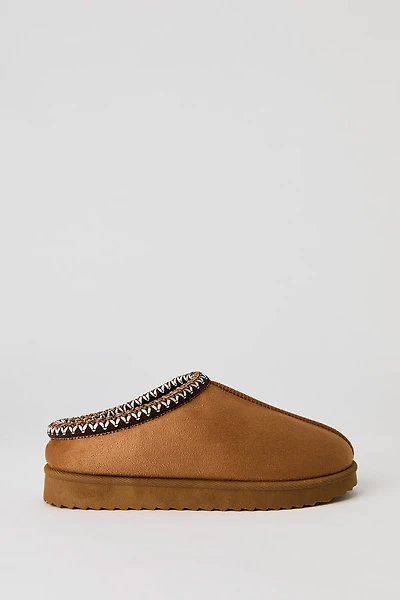 Pantoufles bottillons en similisuède à broderie pour filles