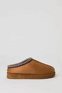 Pantoufles bottillons en similisuède à broderie pour filles