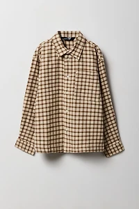 Haut carré boutonné en flanelle pour garçon