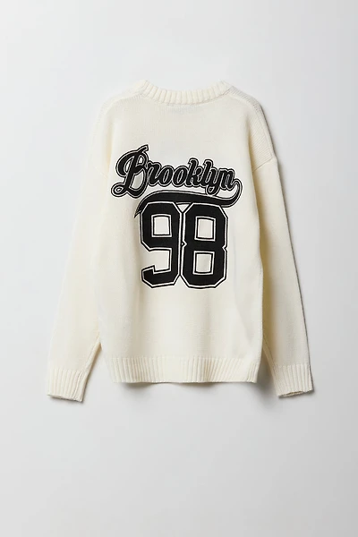 Chandail en tricot de jacquard à imprimé City pour garçon