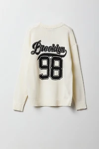 Chandail en tricot de jacquard à imprimé City pour garçon