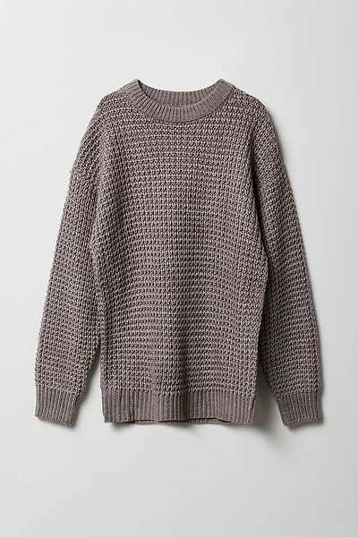 Boys Boxy Waffle Knit Sweater