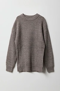 Boys Boxy Waffle Knit Sweater