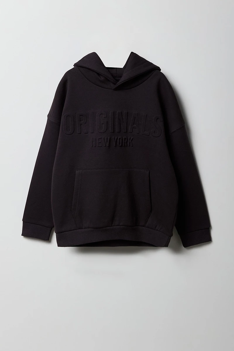 Boys Embossed Fleece Hoodie