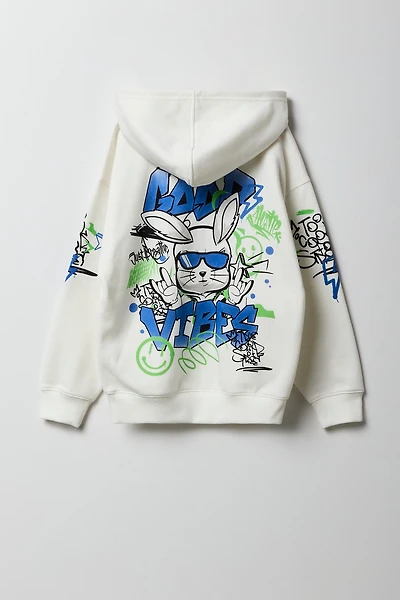 Haut à capuchon en molleton imprimé pour enfant