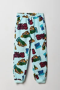 Kids Graffiti Print Fleece Jogger