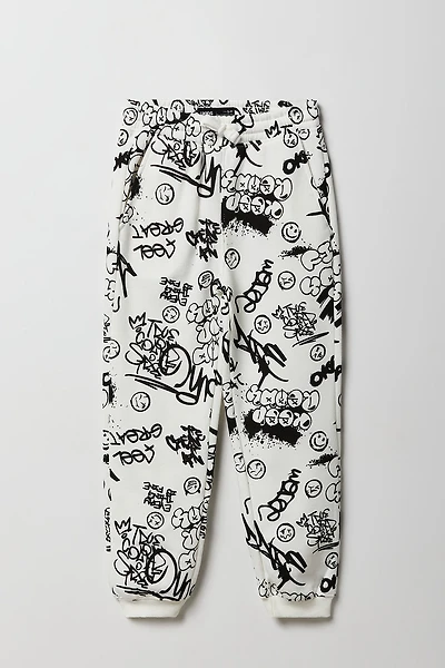 Jogger en molleton avec imprimé graffitis pour enfant