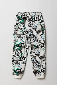 Jogger en molleton avec imprimé graffitis pour enfant