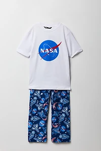 Ensemble pyjama avec t-shirt à imprimé NASA et pantalon en peluche pour enfant