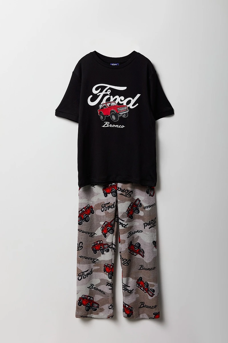 Kids Ford Bronco T-Shirt & Plush Pant Pajama Set