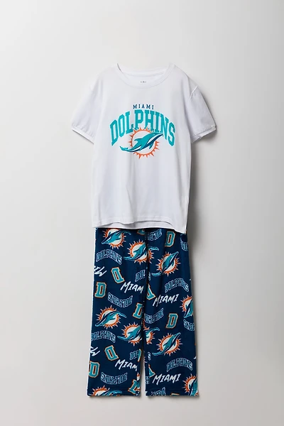 Ensemble pyjama avec t-shirt et pantalon à imprimé Miami Dolphins pour enfant