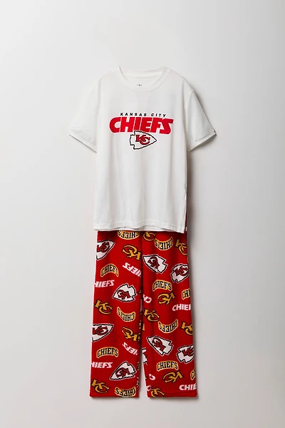 Ensemble pyjama avec t-shirt et pantalon à imprimé Kansas City Chiefs pour enfant