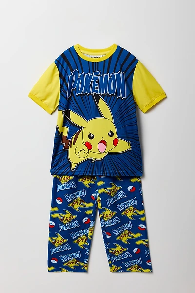 Kids Pokémon Graphic T-Shirt & Plush Pajama Pant Set