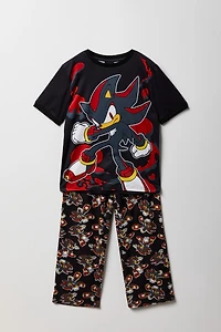 Kids Sonic Graphic T-Shirt & Plush Pajama Pant Set