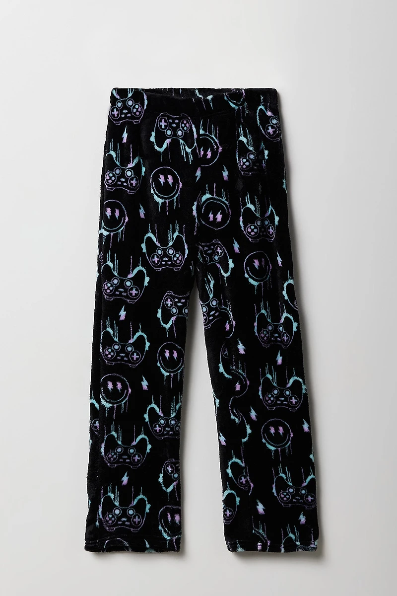Kids Printed Plush Pajama Pant