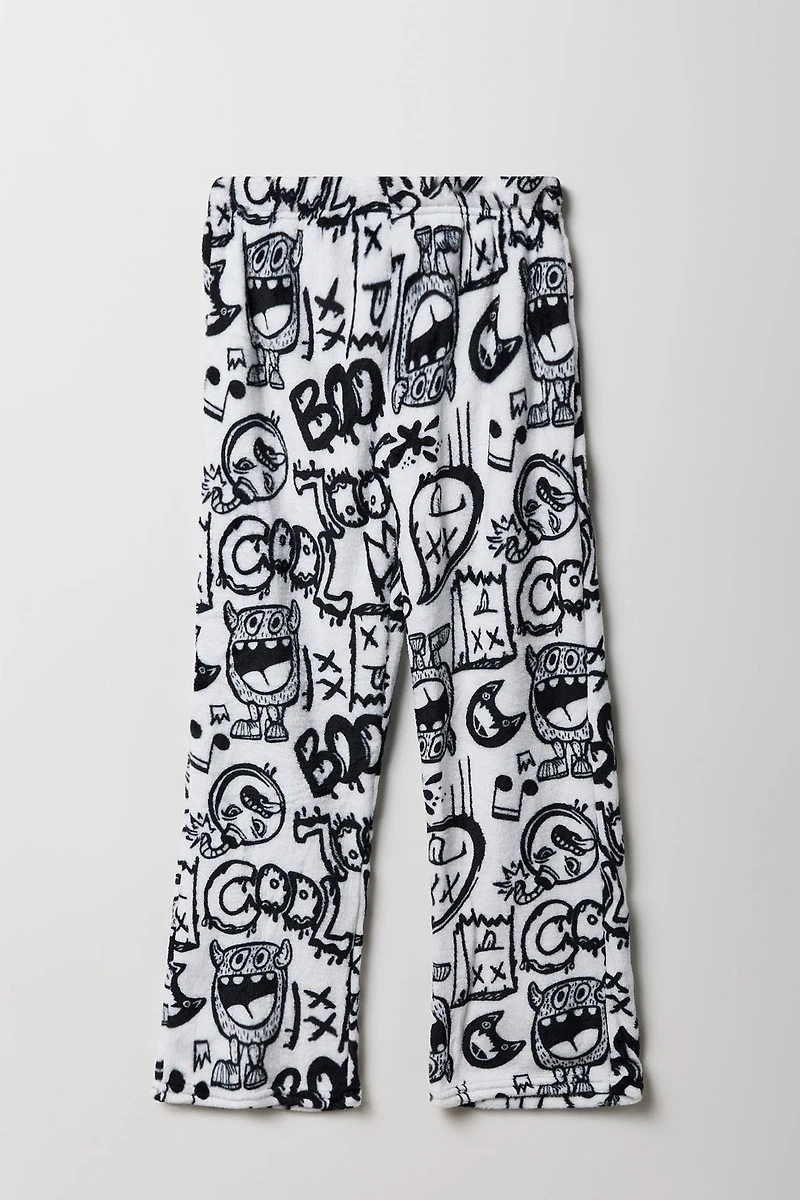 Pantalon de pyjama imprimé en peluche pour enfant
