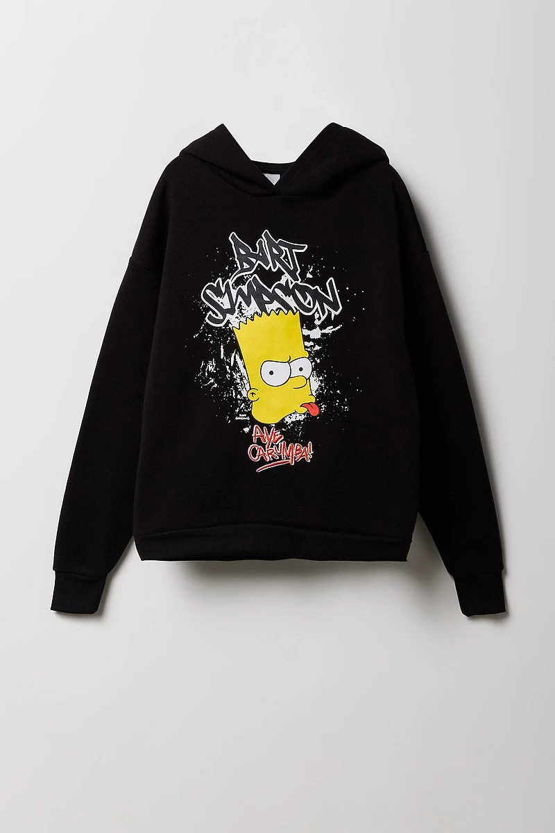 Kids Bart Simpson Embroidered Fleece Hoodie