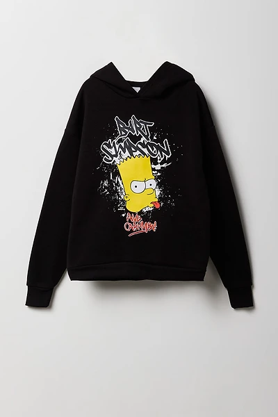 Kids Bart Simpson Embroidered Fleece Hoodie
