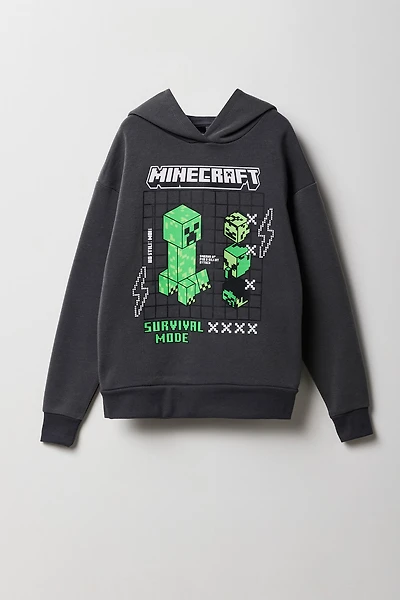 Kids Minecraft Graphic Fleece Hoodie