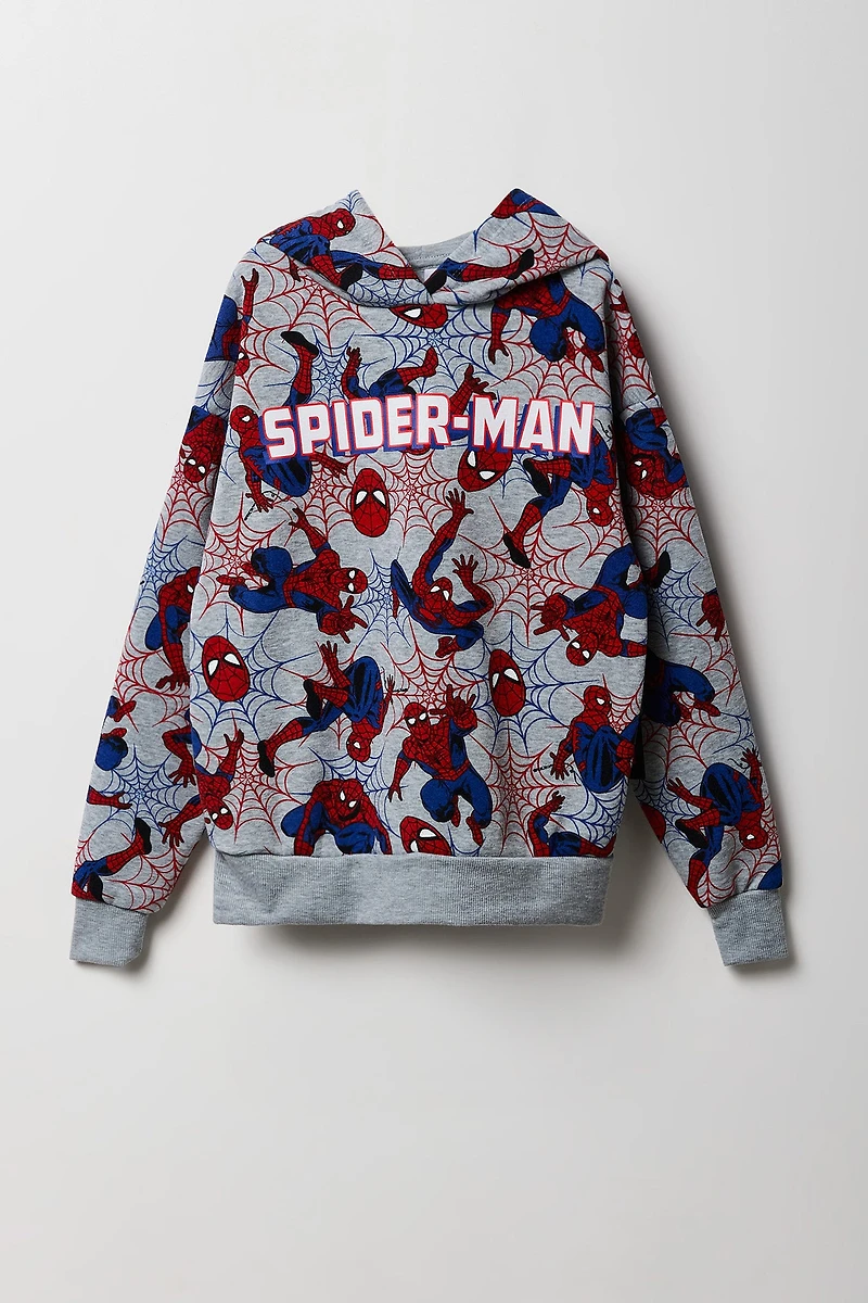 Kids Spider-Man Print Fleece Hoodie