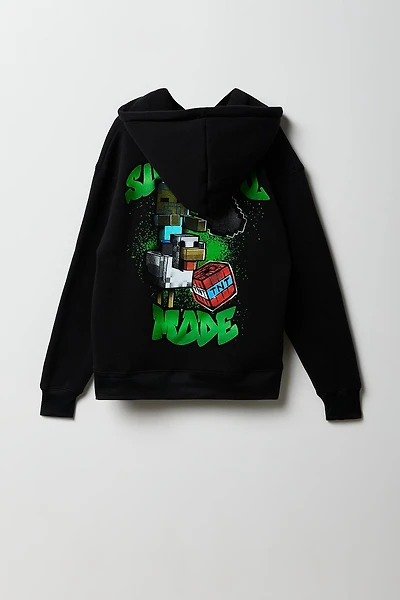 Kids Minecraft Flock Print Fleece Hoodie