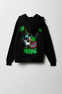 Kids Minecraft Flock Print Fleece Hoodie
