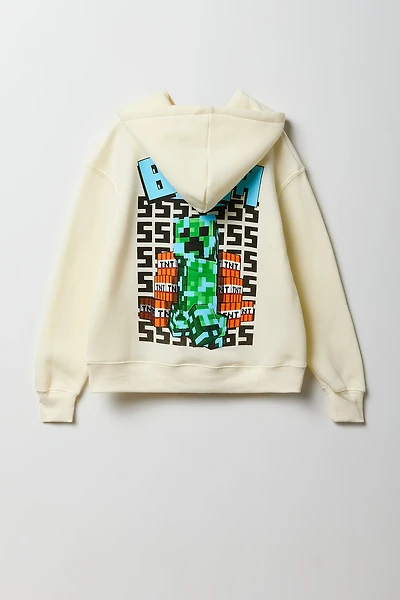 Haut à capuchon en molleton avec imprimé floqué Minecraft pour enfant