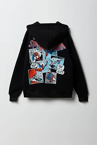 Kids Spider-Man Flock Print Fleece Hoodie