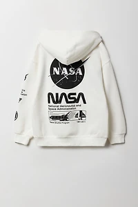 Haut à capuchon avec imprimé NASA et motif camouflage pour enfant