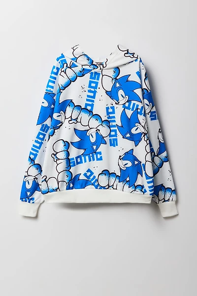 Kids Sonic Print Fleece Hoodie