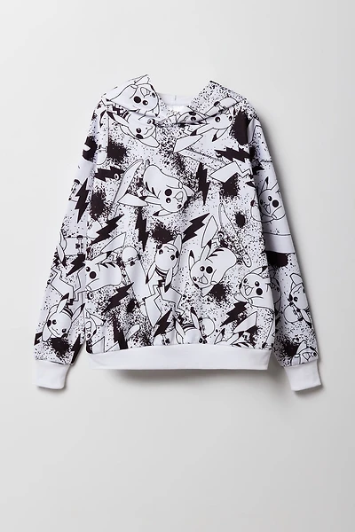 Kids Pikachu Print Fleece Hoodie