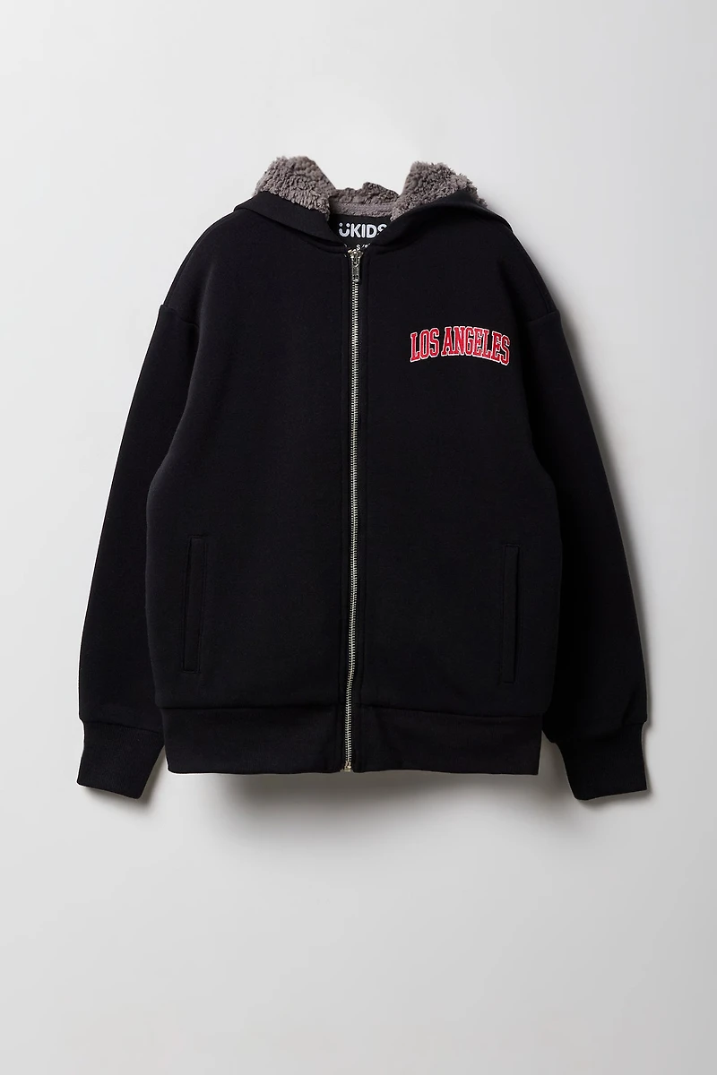 Kids Sherpa Lined Zip-Up Hoodie