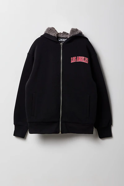 Kids Sherpa Lined Zip-Up Hoodie