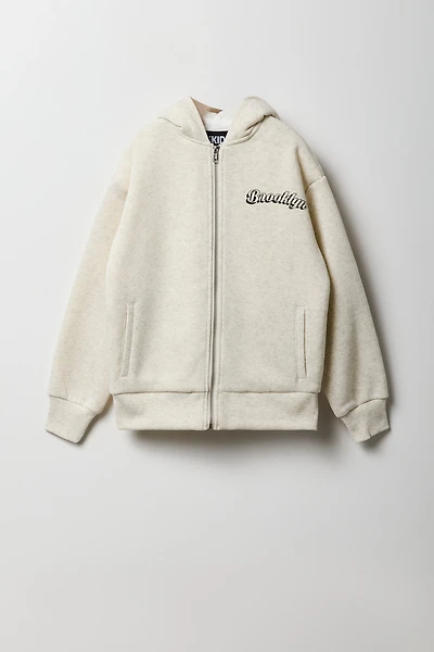 Haut à capuchon doublé de Sherpa avec fermeture glissière pour enfant