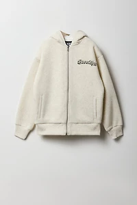 Haut à capuchon doublé de Sherpa avec fermeture glissière pour enfant