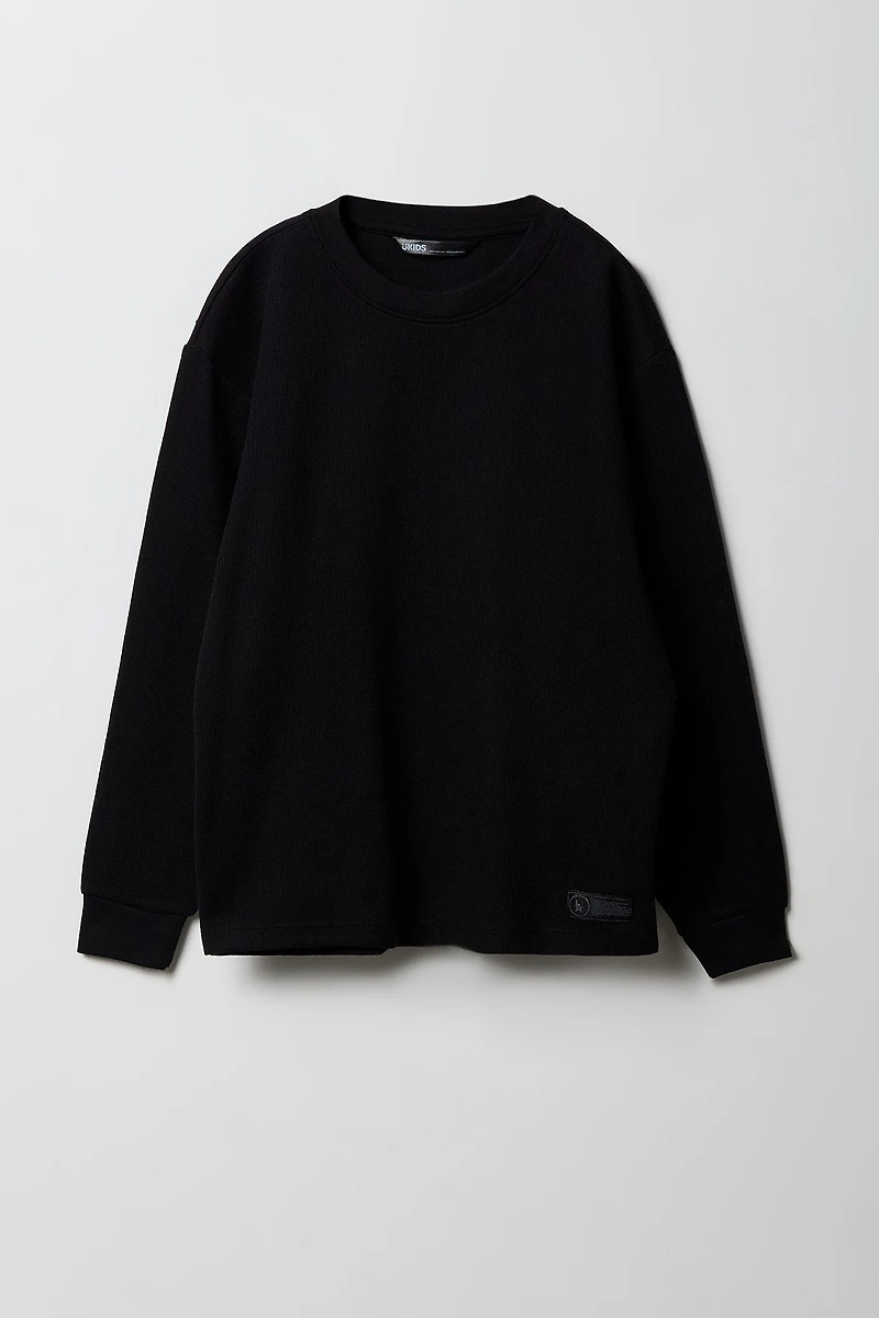 Boys Ribbed Knit Long Sleeve Top