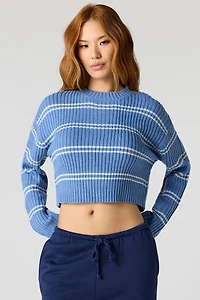 Striped Ribbed Knit Sweater