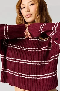 Striped Ribbed Knit Sweater