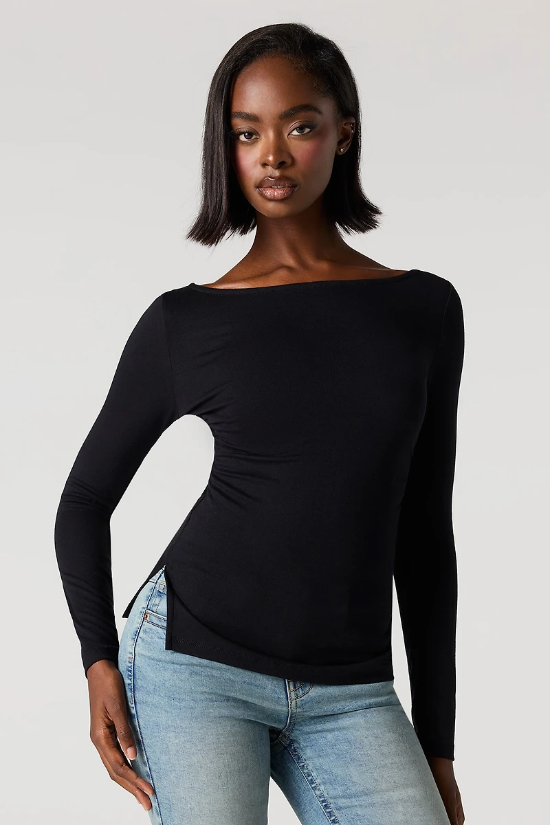 Cinched Side Classic Ribbed Top