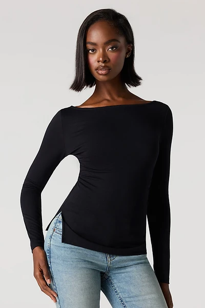 Cinched Side Classic Ribbed Top