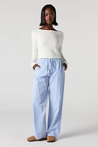 Pantalon de pyjama à jambe large en popeline