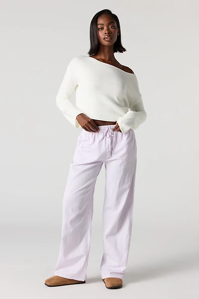 Poplin Wide Leg Pajama Pant