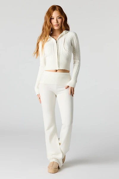 Knit Foldover Flare Pant