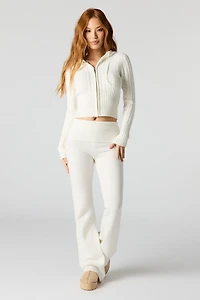 Knit Foldover Flare Pant