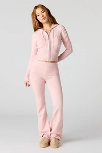 Knit Foldover Flare Pant